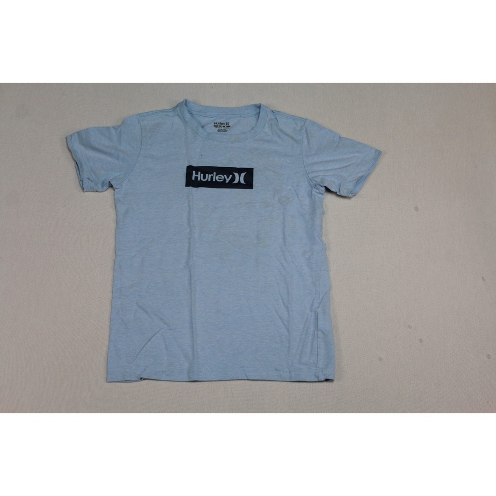 Hurley Boy Blue Shirt Short Sleeve Hurley Spell out Casual Size Medium